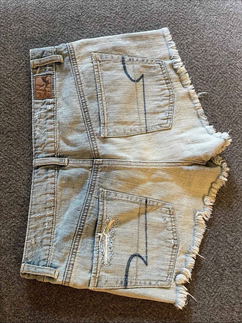 American Eagle Outfitters Light Wash Distressed Denim Shorts